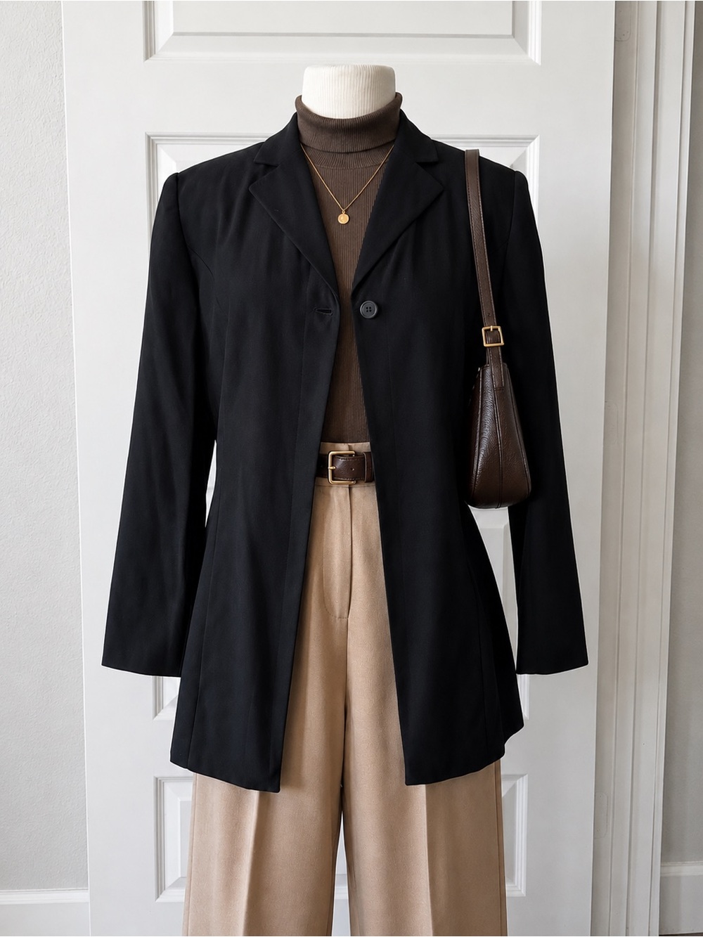 Vintage Jacqueline Ferrar JCPenney Black Longline Blazer Jacket NWT